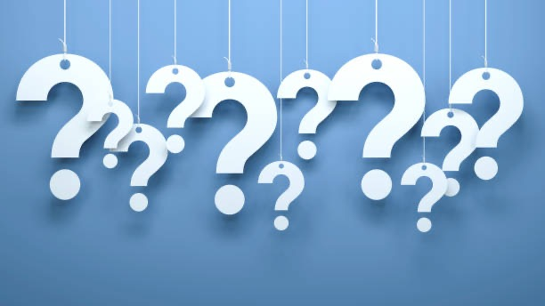 Several questionmarks hanging by string indicate questions needing an answer